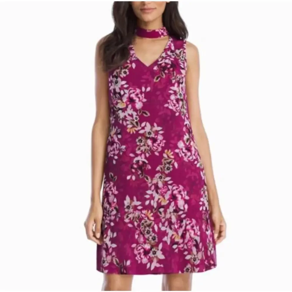 White House Black Market Dress Floral Cutout Shift - Picture 2 of 7